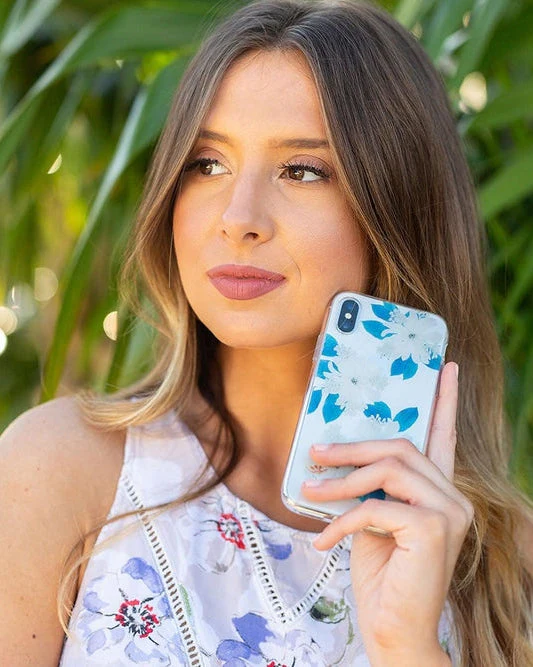 Blue and Gold Clear Floral Samsung Case - Image 10