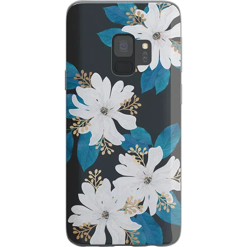 Blue and Gold Clear Floral Samsung Case - Image 4