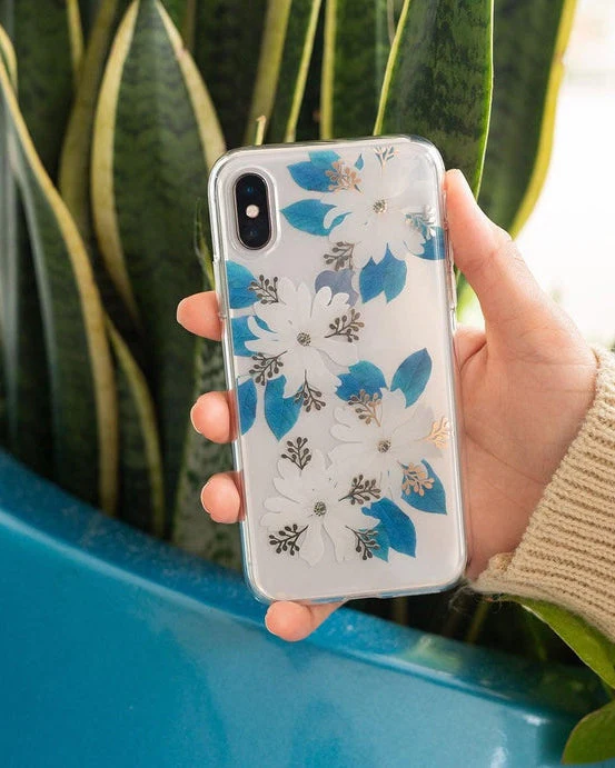 Blue and Gold Clear Floral Samsung Case - Image 7