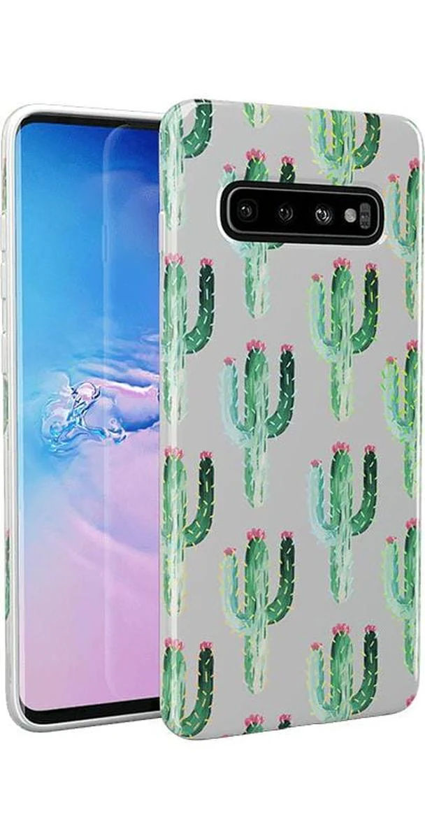 Cactus Patterned Clear Floral Samsung Case - Image 2