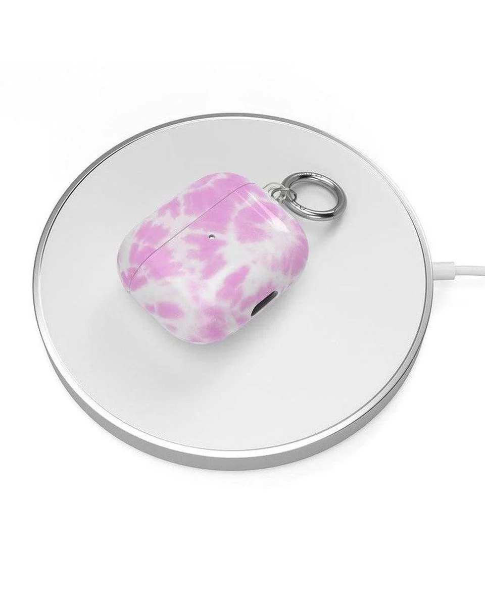 Down for Whatever | Light Pink Tie Dye AirPods Case - Image 10