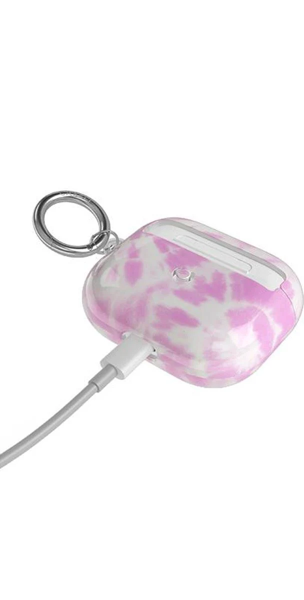 Down for Whatever | Light Pink Tie Dye AirPods Case - Image 4