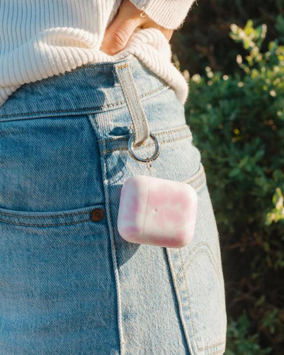 Down for Whatever | Light Pink Tie Dye AirPods Case - Image 7