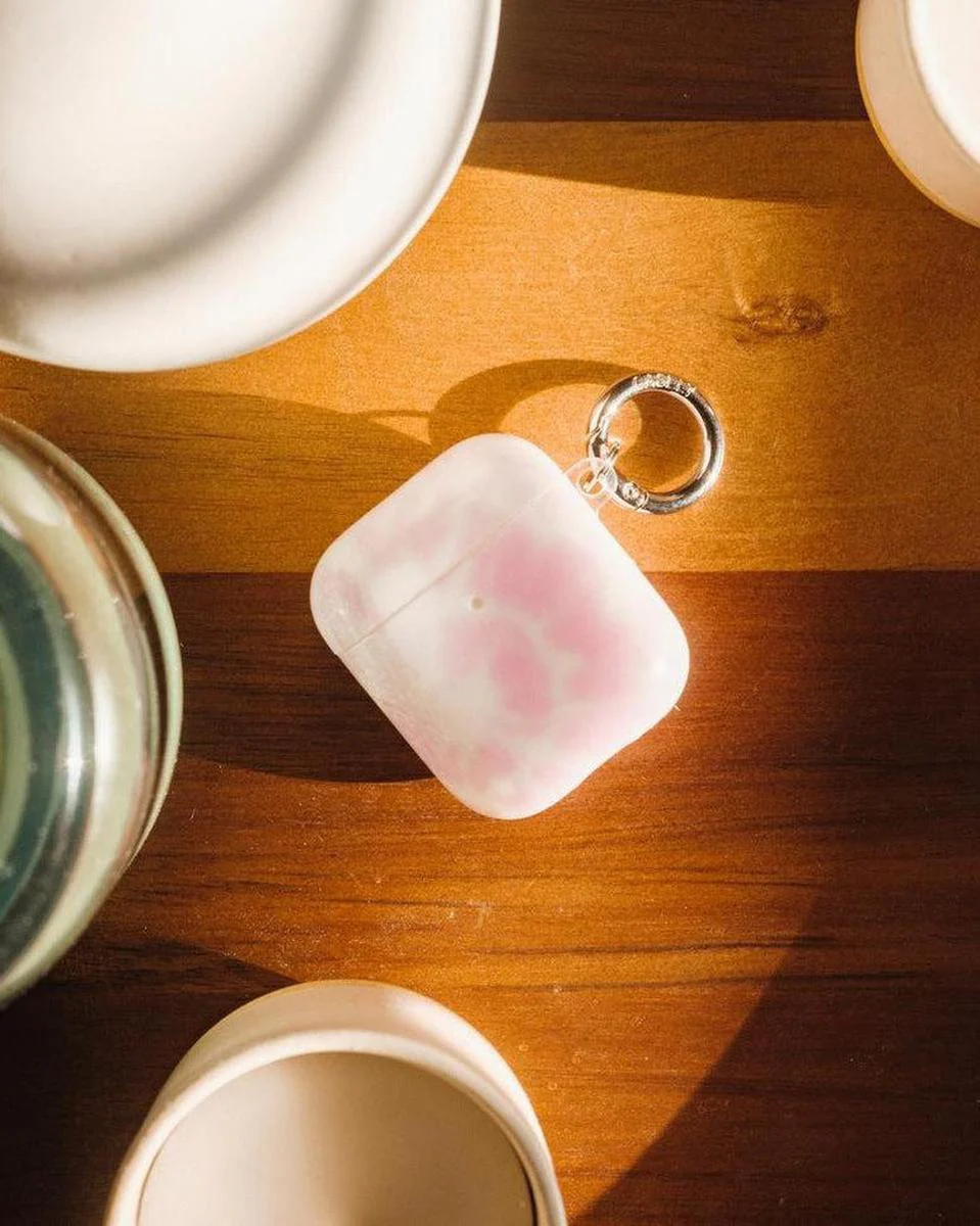 Down for Whatever | Light Pink Tie Dye AirPods Case - Image 8