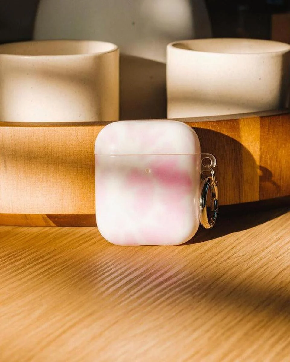 Down for Whatever | Light Pink Tie Dye AirPods Case - Image 9