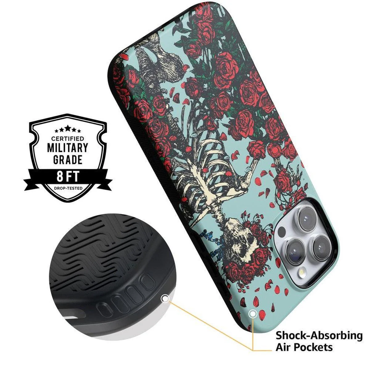Forever Grateful | Grateful Dead Skeleton Floral Case - Image 103