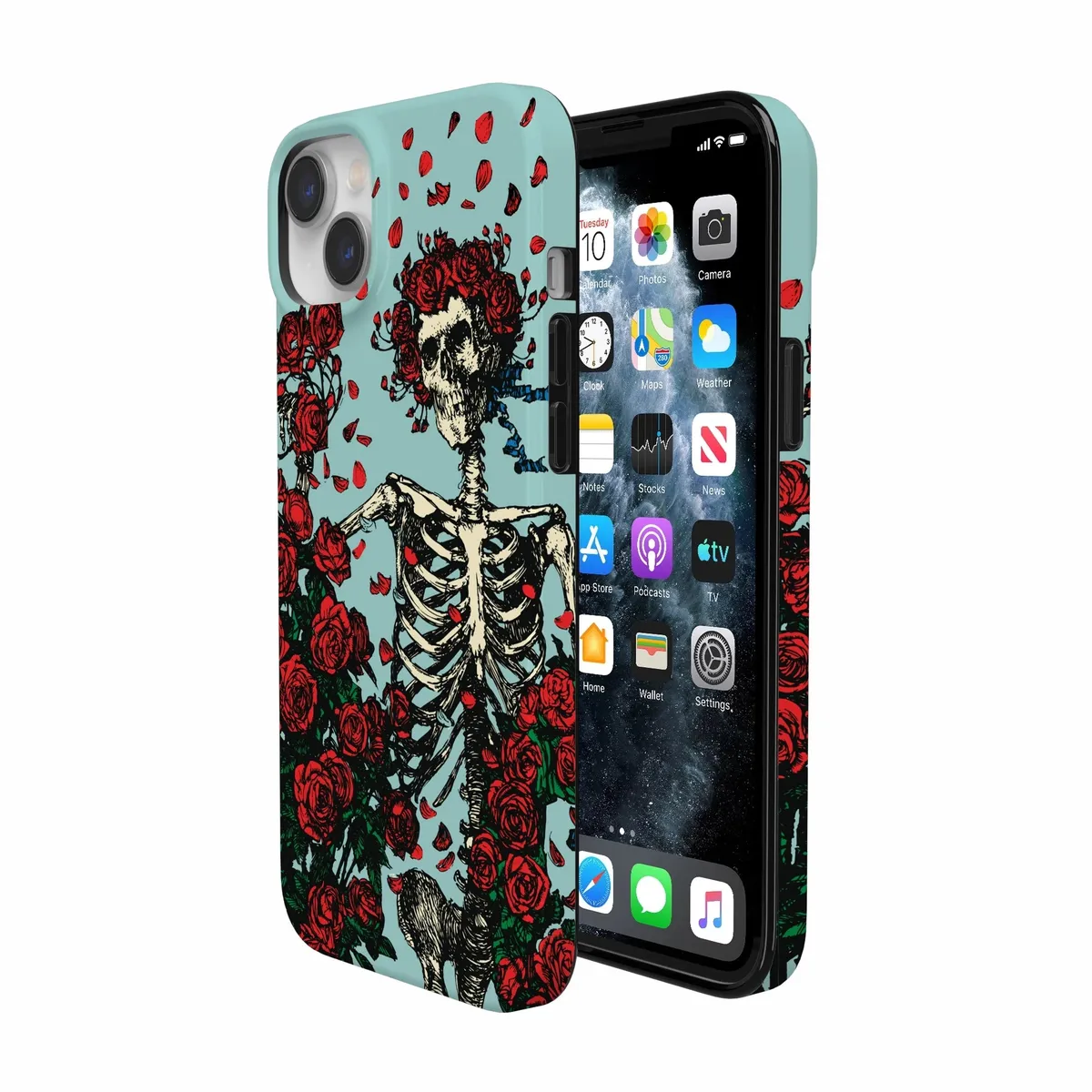 Forever Grateful | Grateful Dead Skeleton Floral Case - Image 173