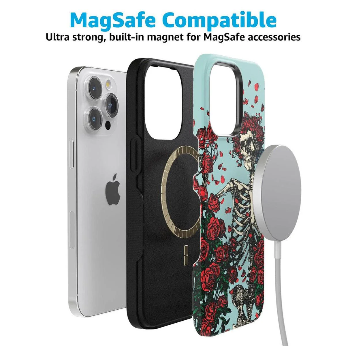 Forever Grateful | Grateful Dead Skeleton Floral Case - Image 86