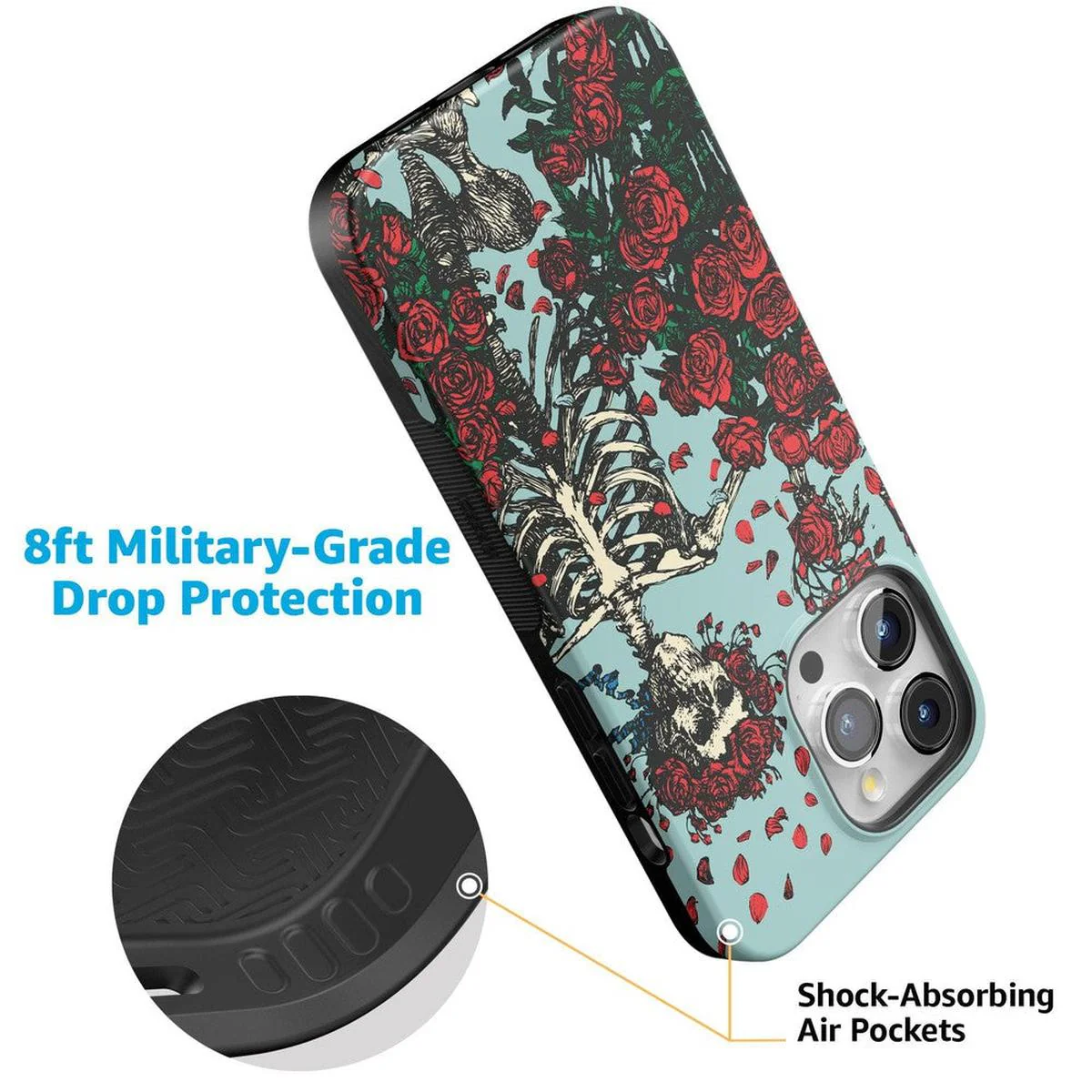 Forever Grateful | Grateful Dead Skeleton Floral Case - Image 90