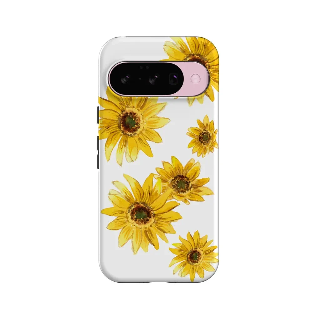 Golden Garden | Yellow Sunflower Floral Google Pixel Case - Image 18