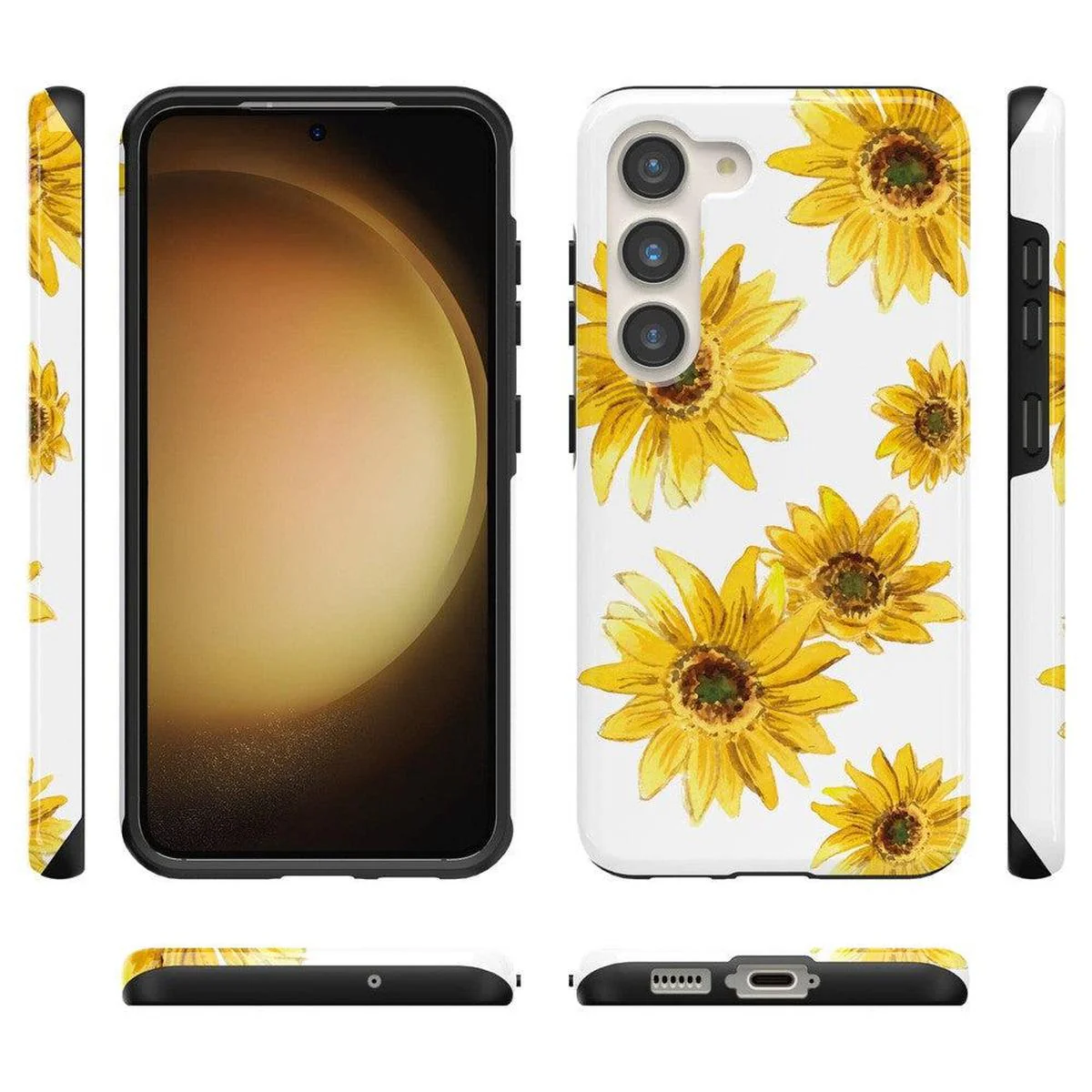 Golden Garden | Yellow Sunflower Floral Samsung Case - Image 9