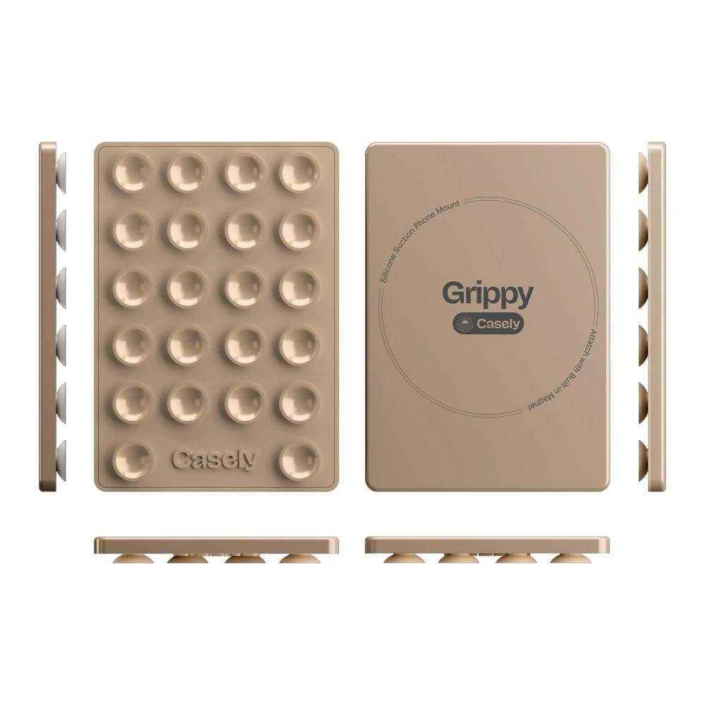 Grippy | Taupe Silicone Suction Phone Mount with MagSafe - Image 3