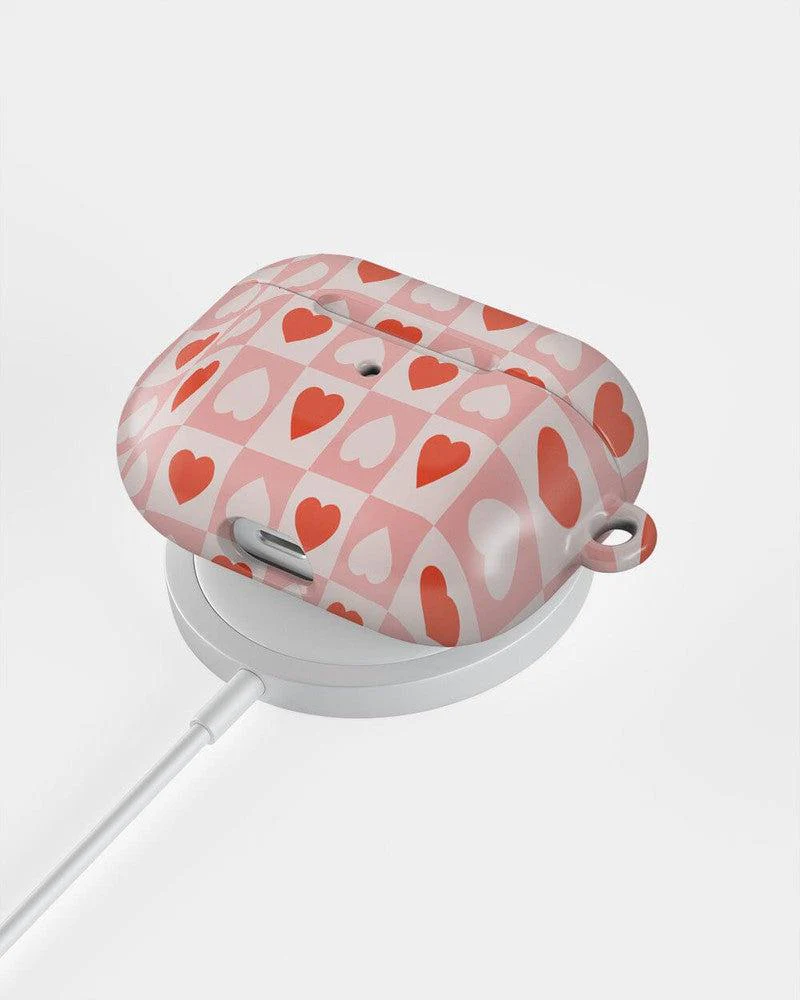 King of My Heart | Checkered Hearts AirPods Case - Image 10