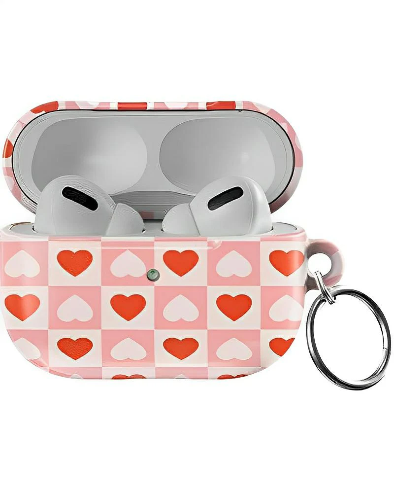 King of My Heart | Checkered Hearts AirPods Case - Image 6