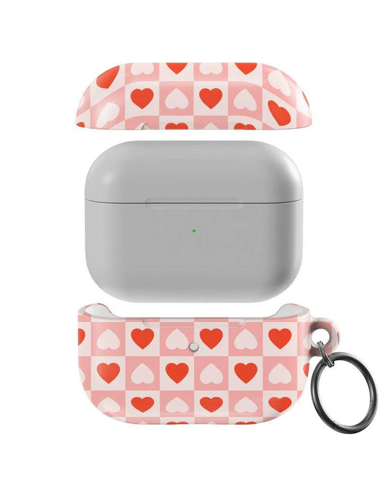 King of My Heart | Checkered Hearts AirPods Case - Image 9