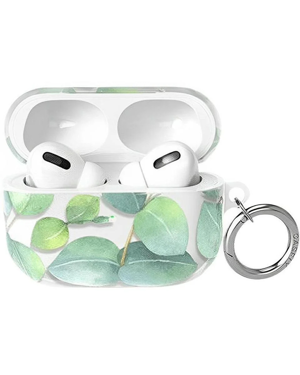 Leaf Me Alone | Green Floral Print AirPods Case - Image 3