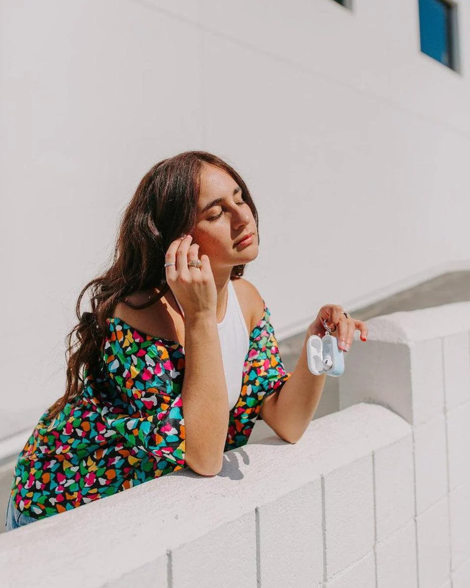 Light Blue Skies | Marble Clouds AirPods Case - Image 9