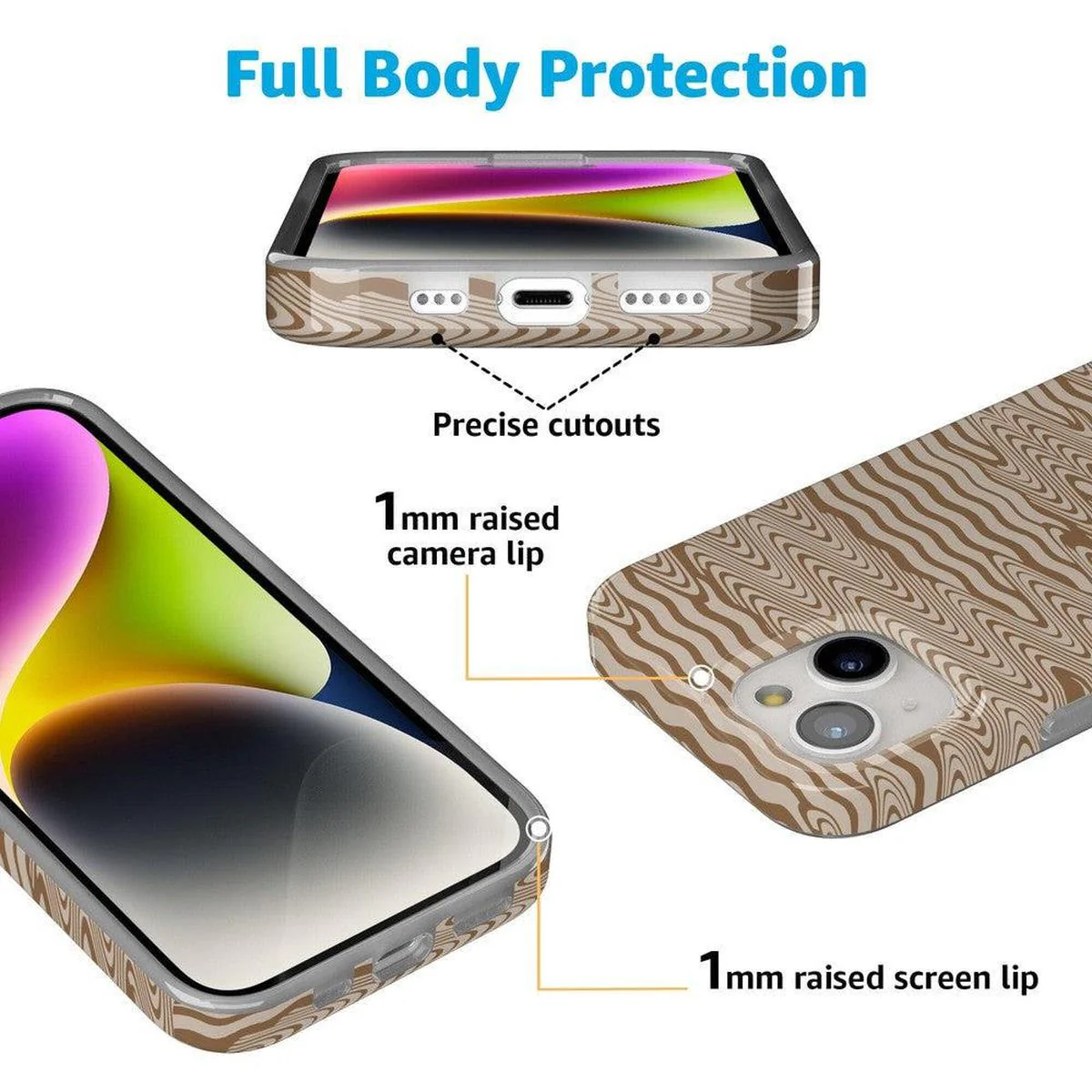 Mocha Ripple | Brown Waves Case - Image 101