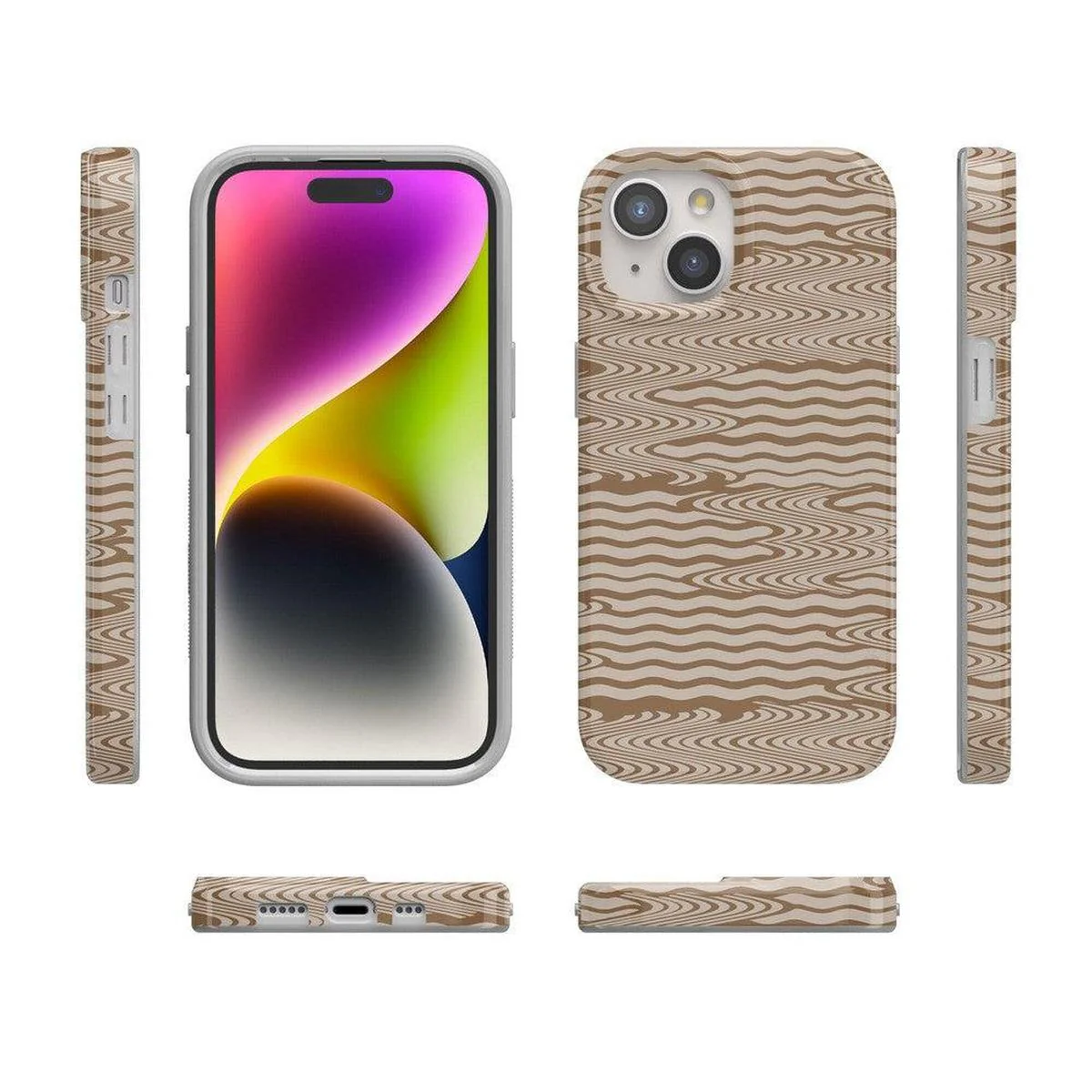 Mocha Ripple | Brown Waves Case - Image 102