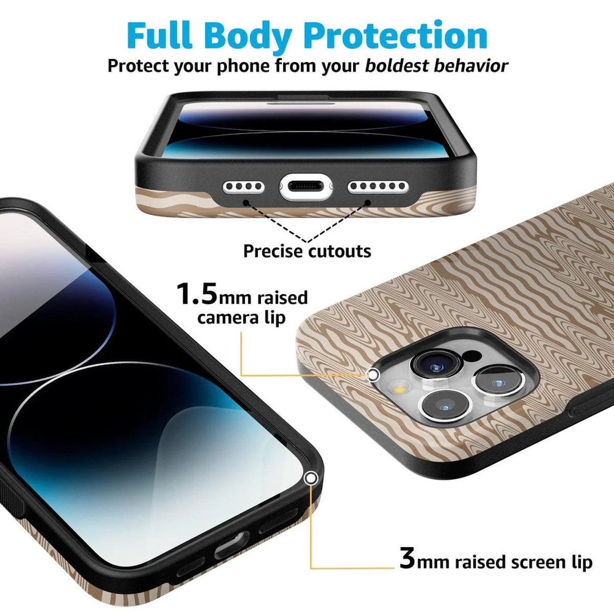 Mocha Ripple | Brown Waves Case - Image 111