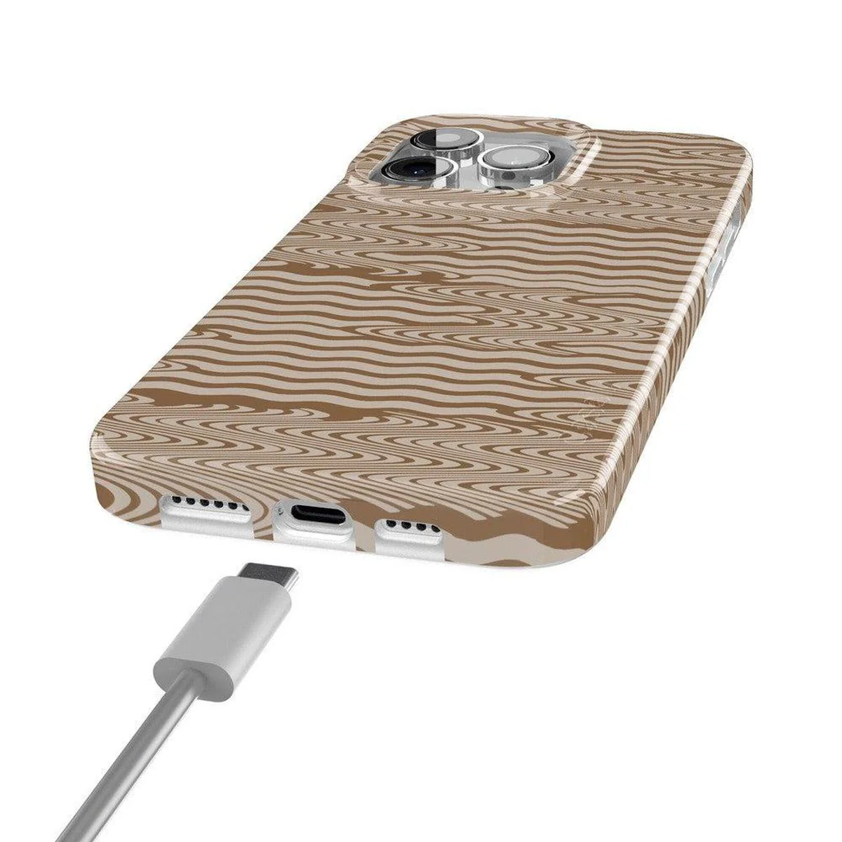 Mocha Ripple | Brown Waves Case - Image 91