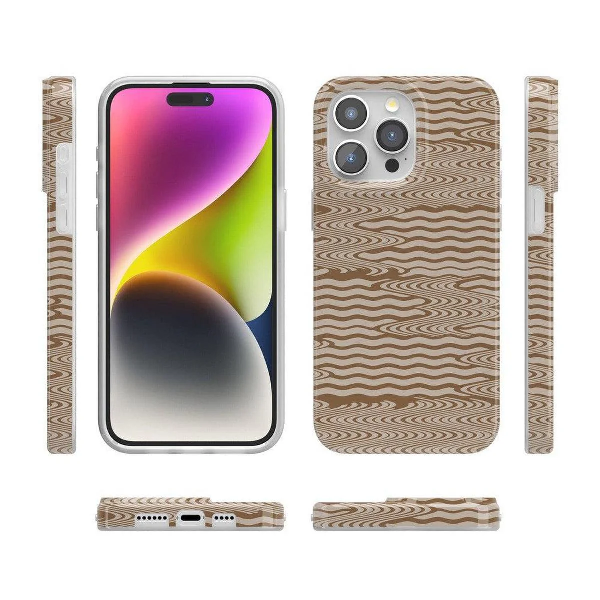 Mocha Ripple | Brown Waves Case - Image 93