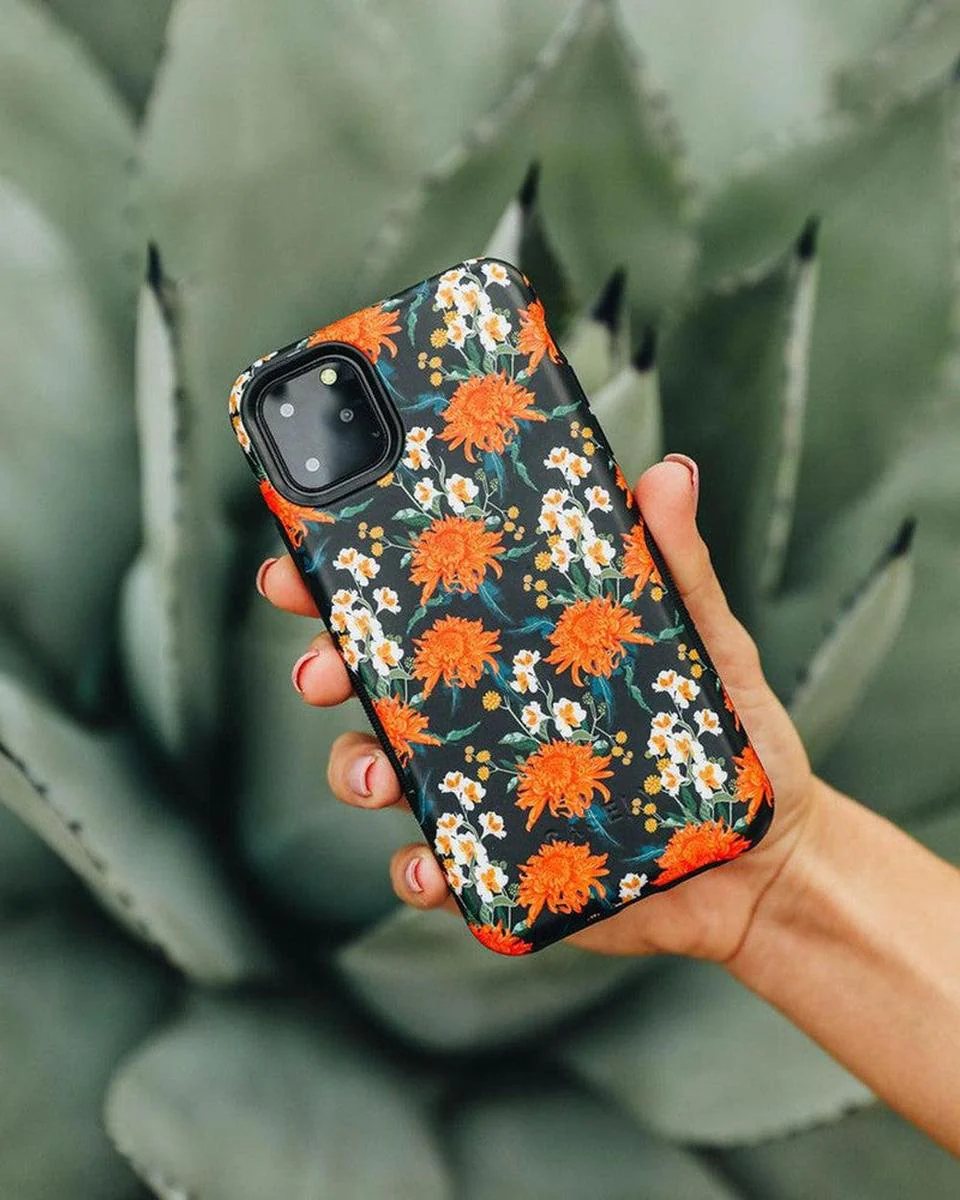 Off Tropic Floral | Exotic Orange Flower Samsung Case - Image 11