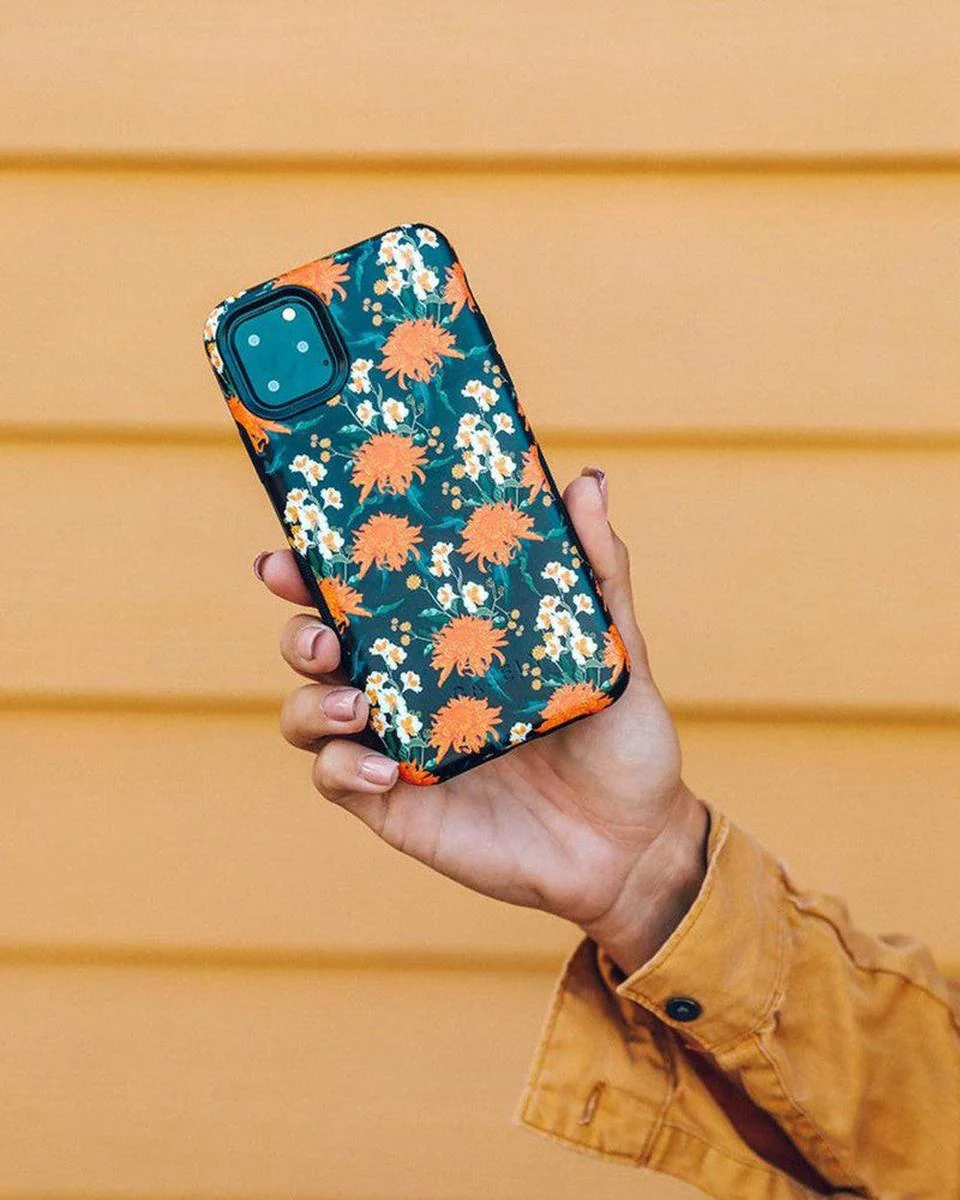 Off Tropic Floral | Exotic Orange Flower Samsung Case - Image 13