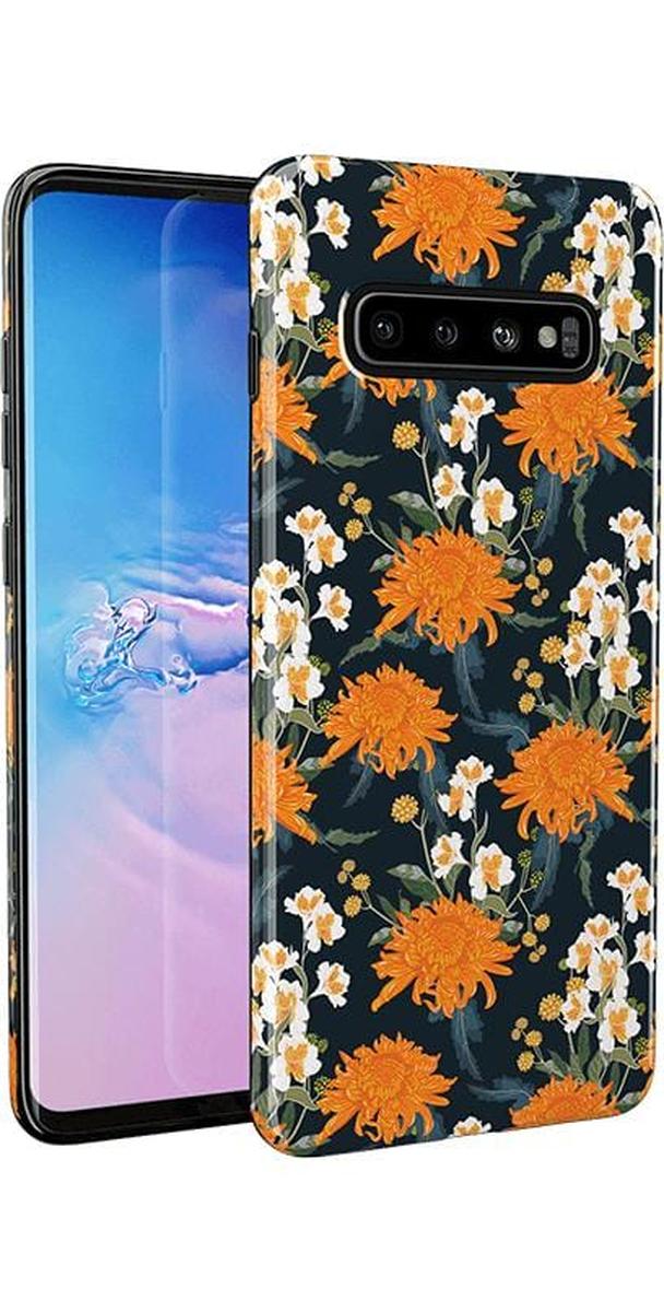 Off Tropic Floral | Exotic Orange Flower Samsung Case - Image 8
