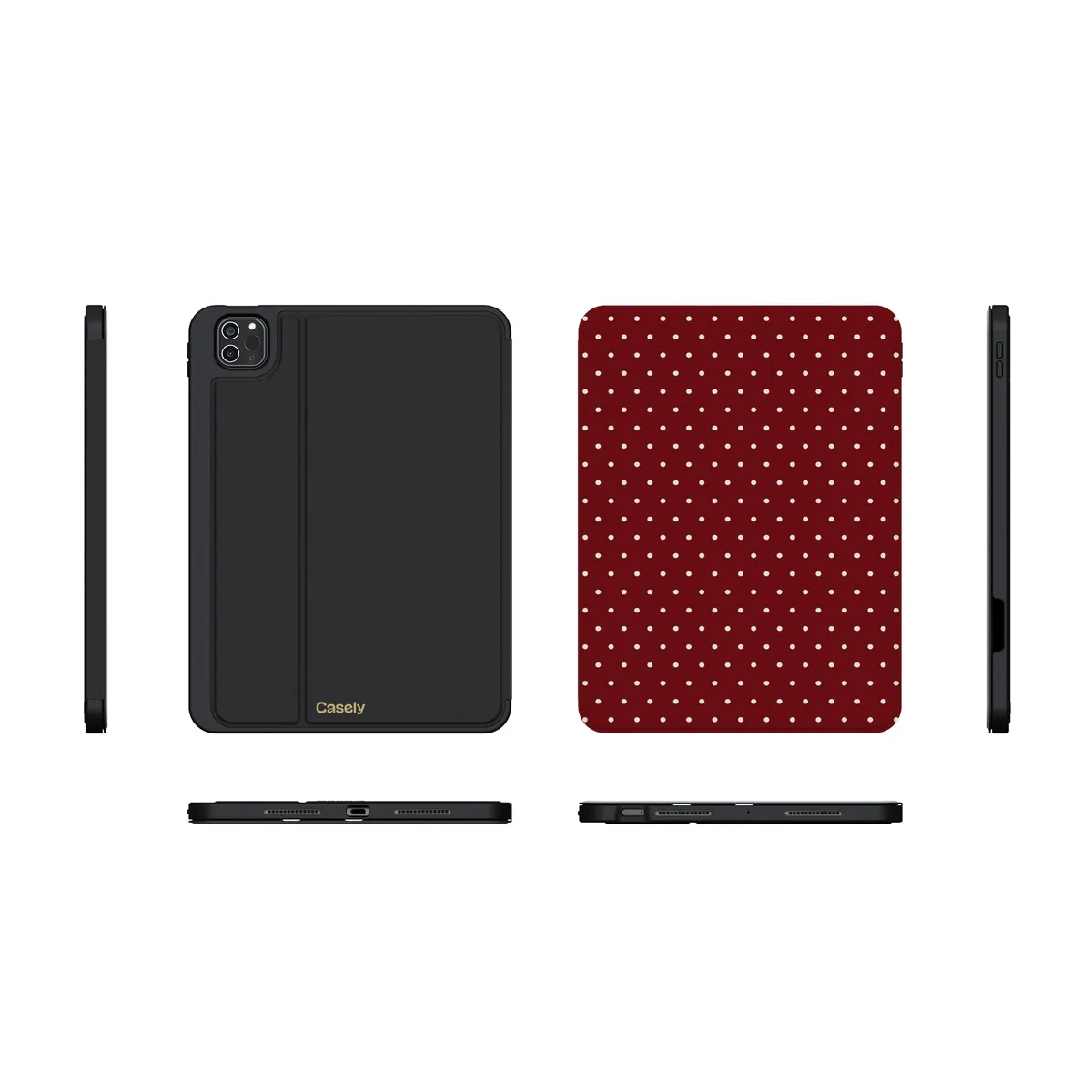 On the Dot | Maroon Polka Dot iPad Case - Image 20