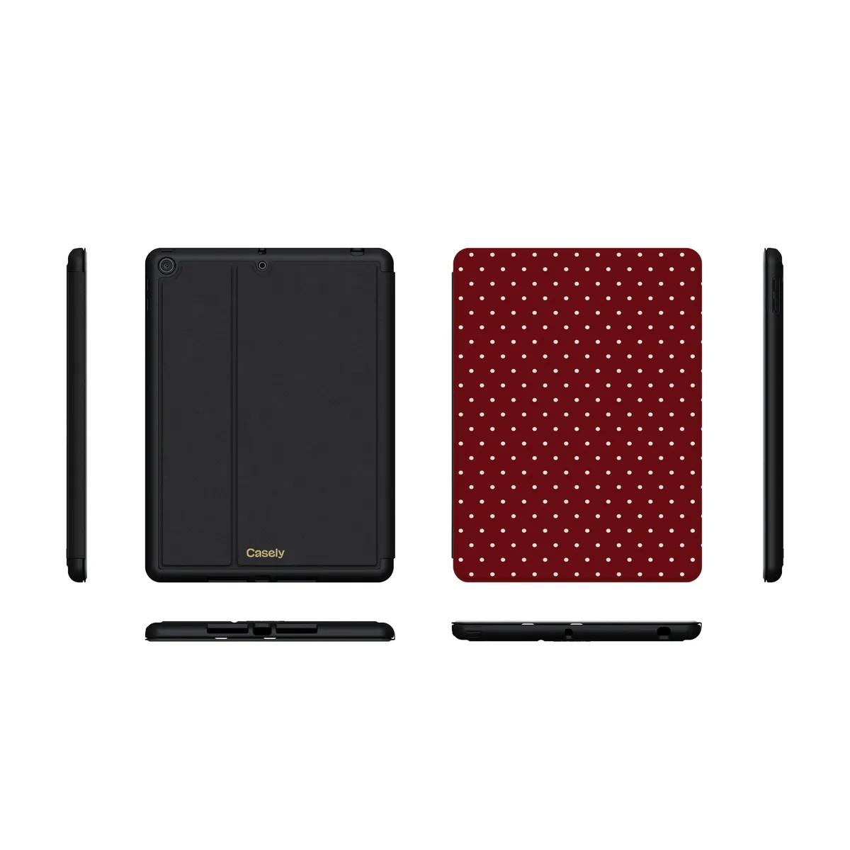 On the Dot | Maroon Polka Dot iPad Case - Image 28