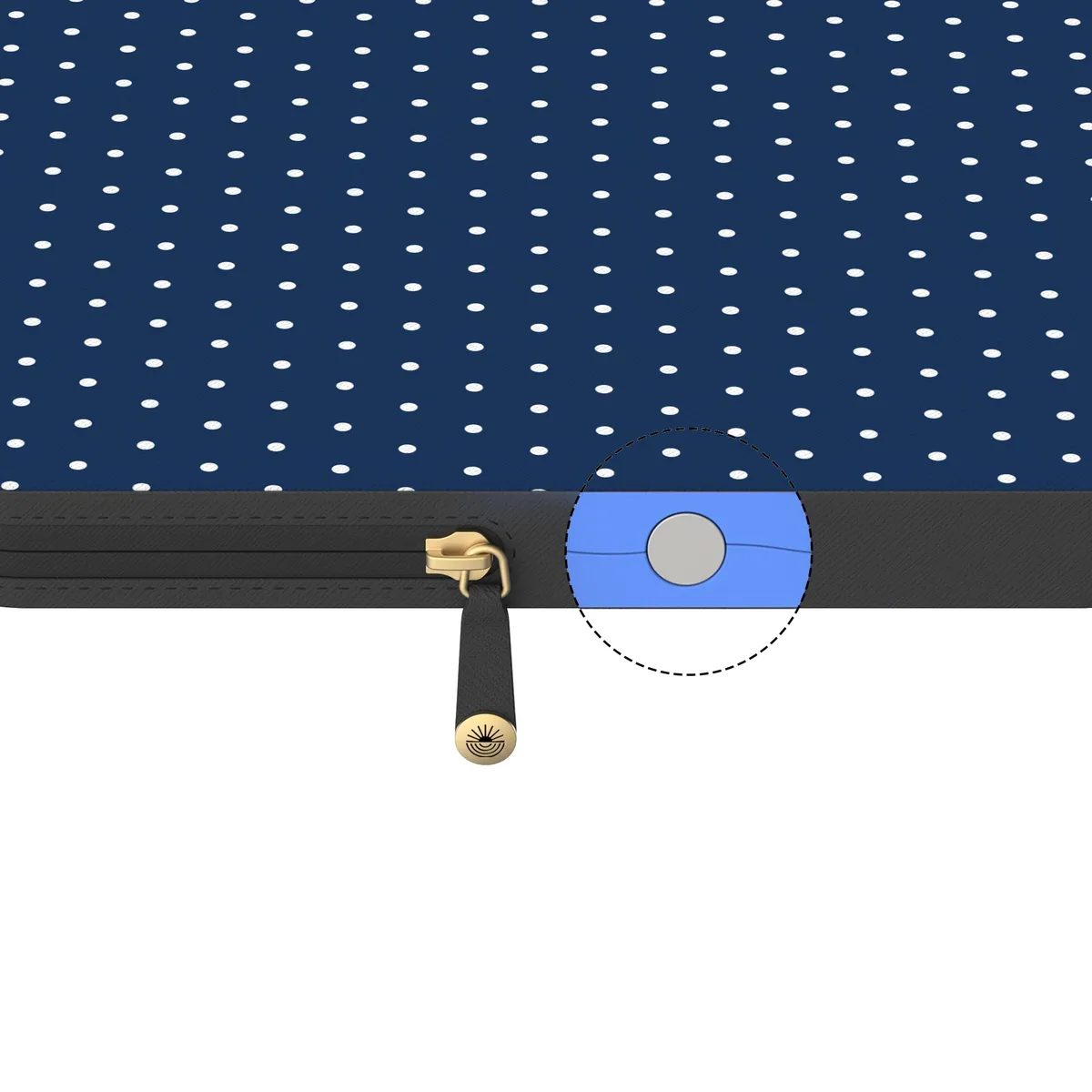 On the Dot | Navy Polka Dot Laptop Case - Image 15