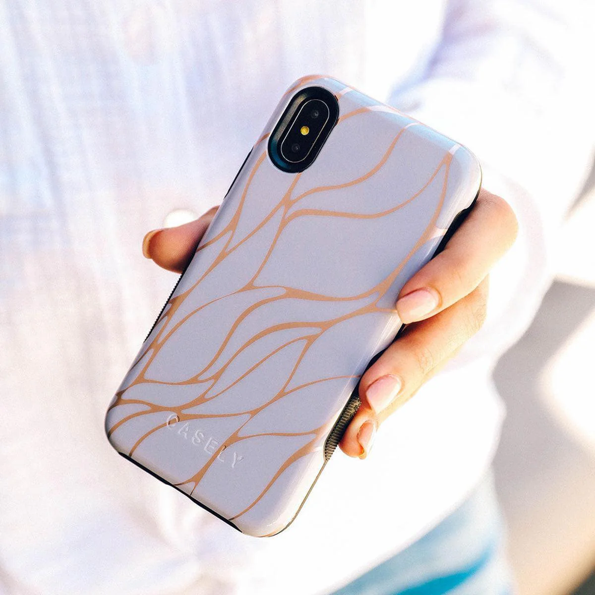 Midnight Ride | Pink and Gold Metallic Waves Case - Image 44