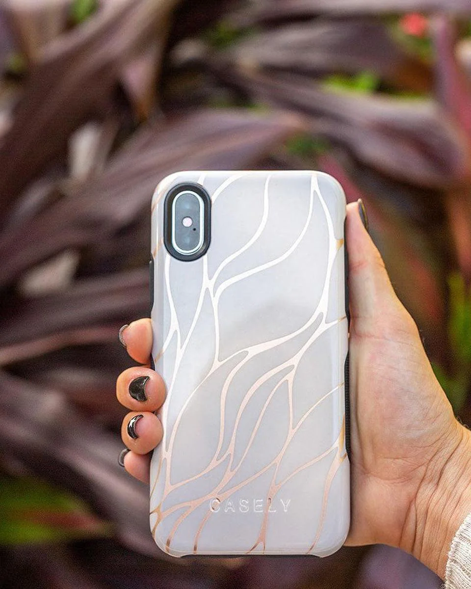 Midnight Ride | Pink and Gold Metallic Waves Case - Image 46