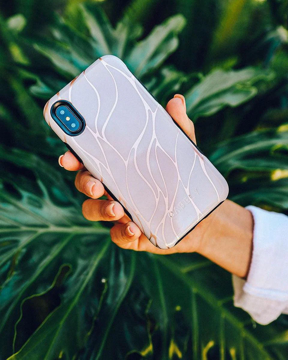 Midnight Ride | Pink and Gold Metallic Waves Case - Image 47