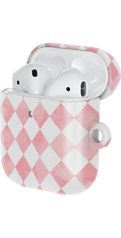 Queen of Diamonds | Pink Watercolor AirPods Case - Image 2