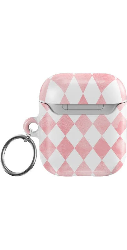 Queen of Diamonds | Pink Watercolor AirPods Case - Image 3