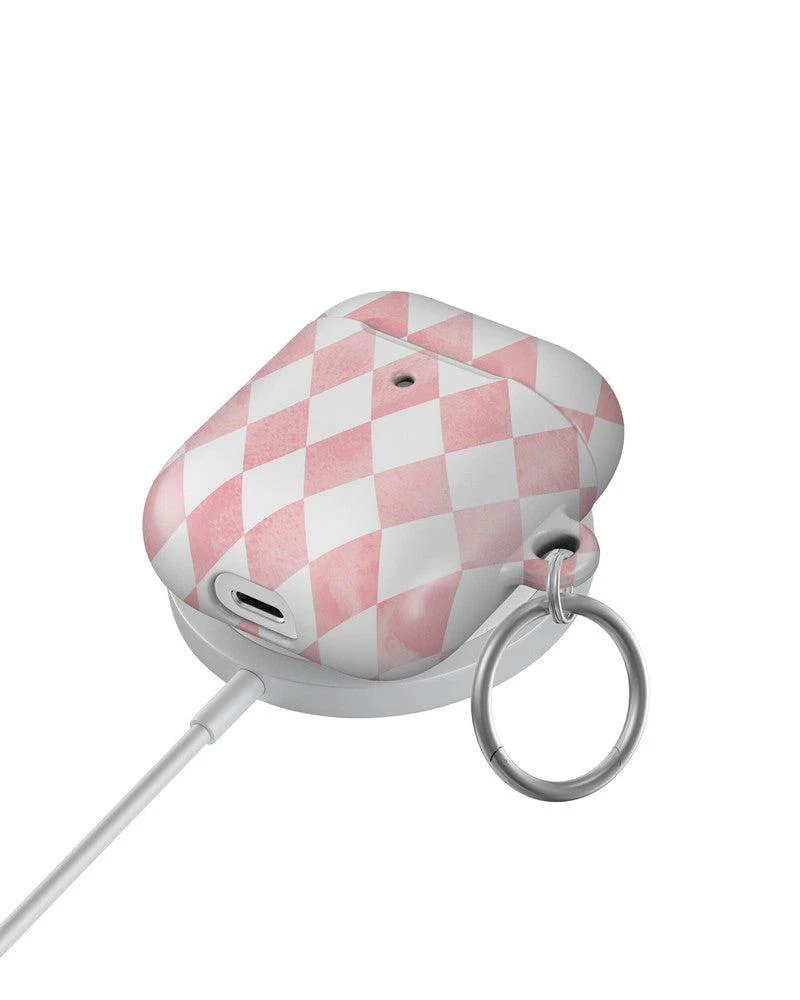 Queen of Diamonds | Pink Watercolor AirPods Case - Image 5