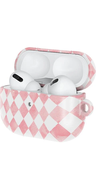 Queen of Diamonds | Pink Watercolor AirPods Case - Image 7