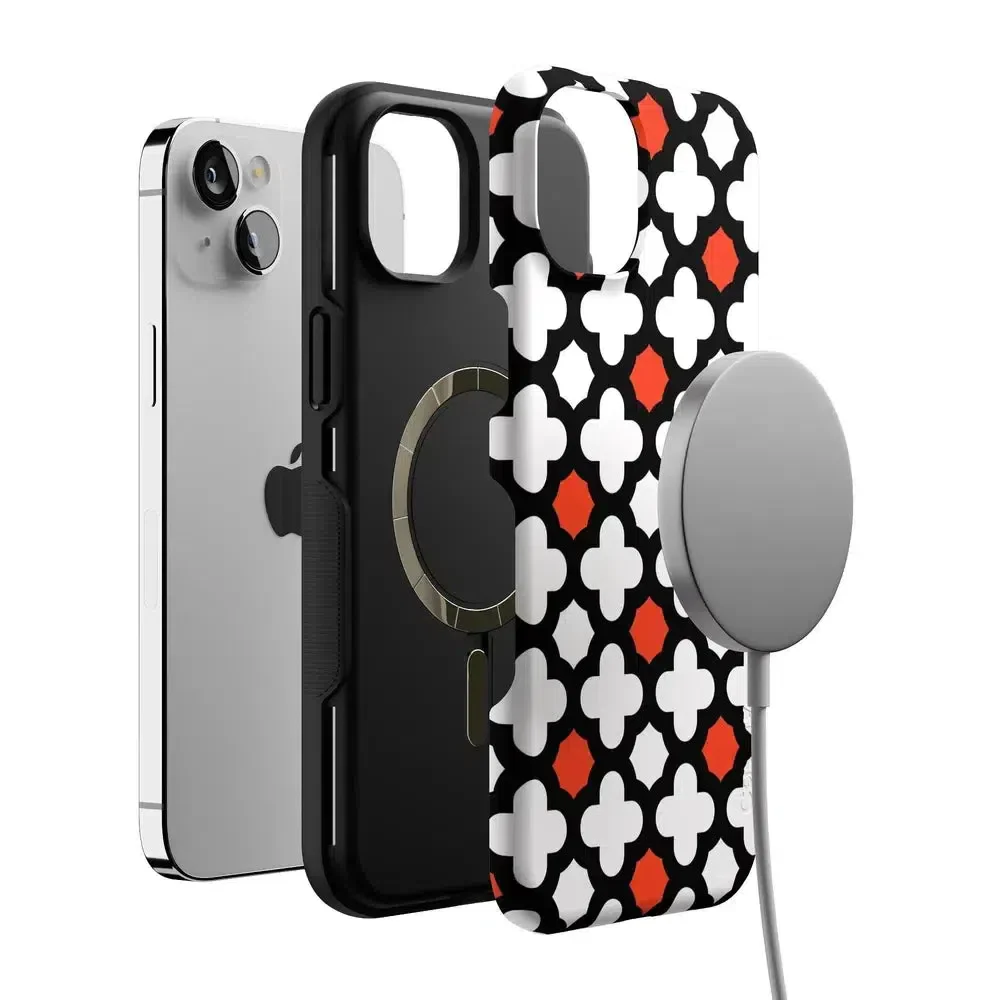 Red Lattice Tile | High Contrast Design Case - Image 118