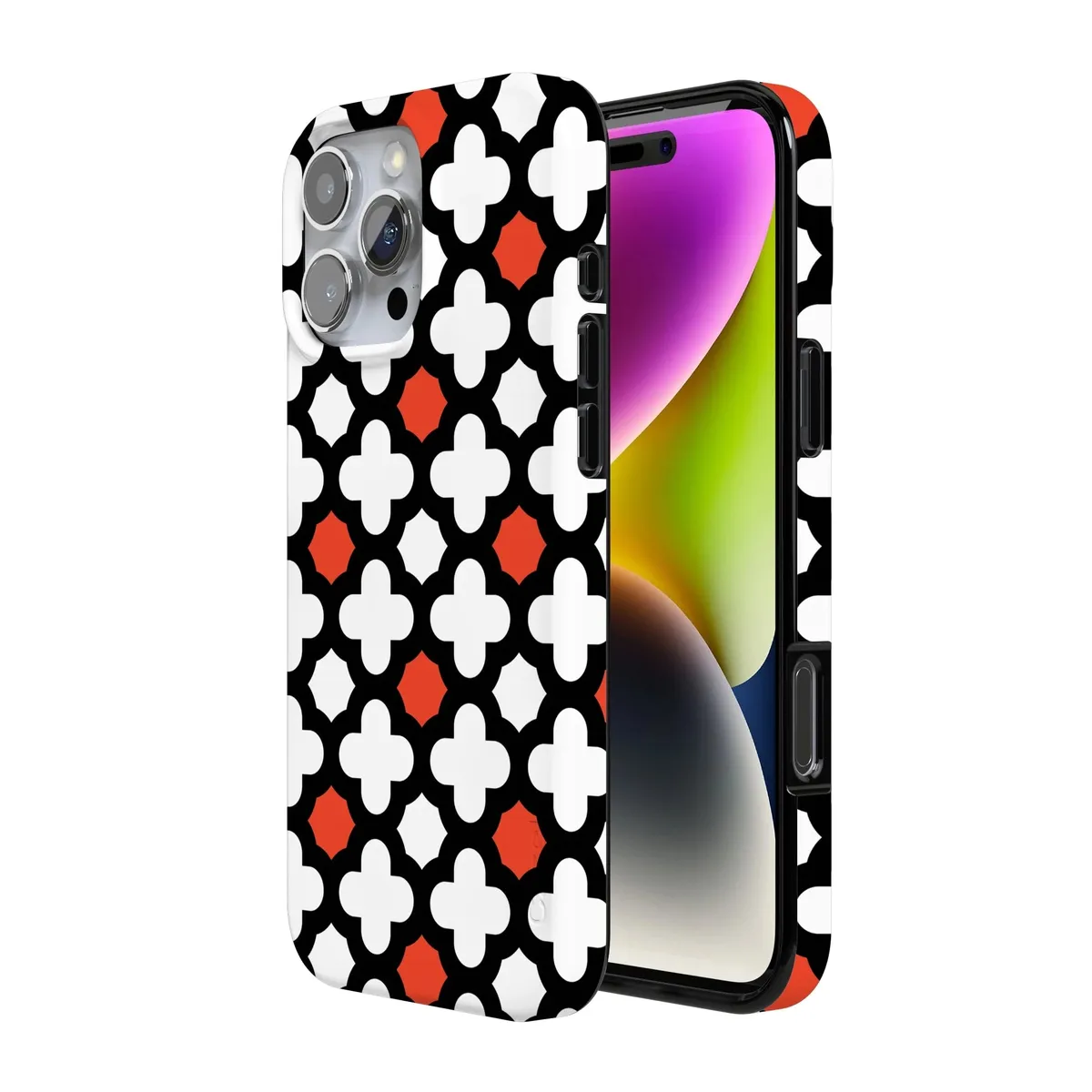 Red Lattice Tile | High Contrast Design Case - Image 148