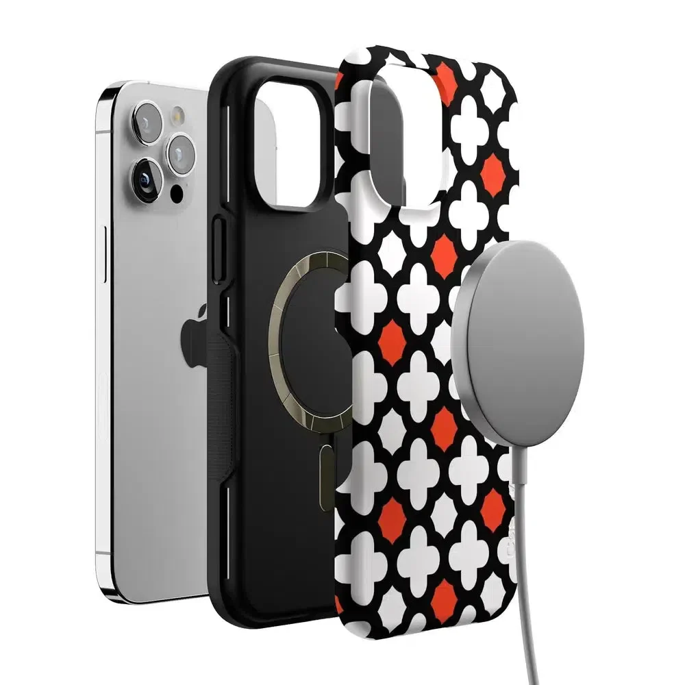 Red Lattice Tile | High Contrast Design Case - Image 88