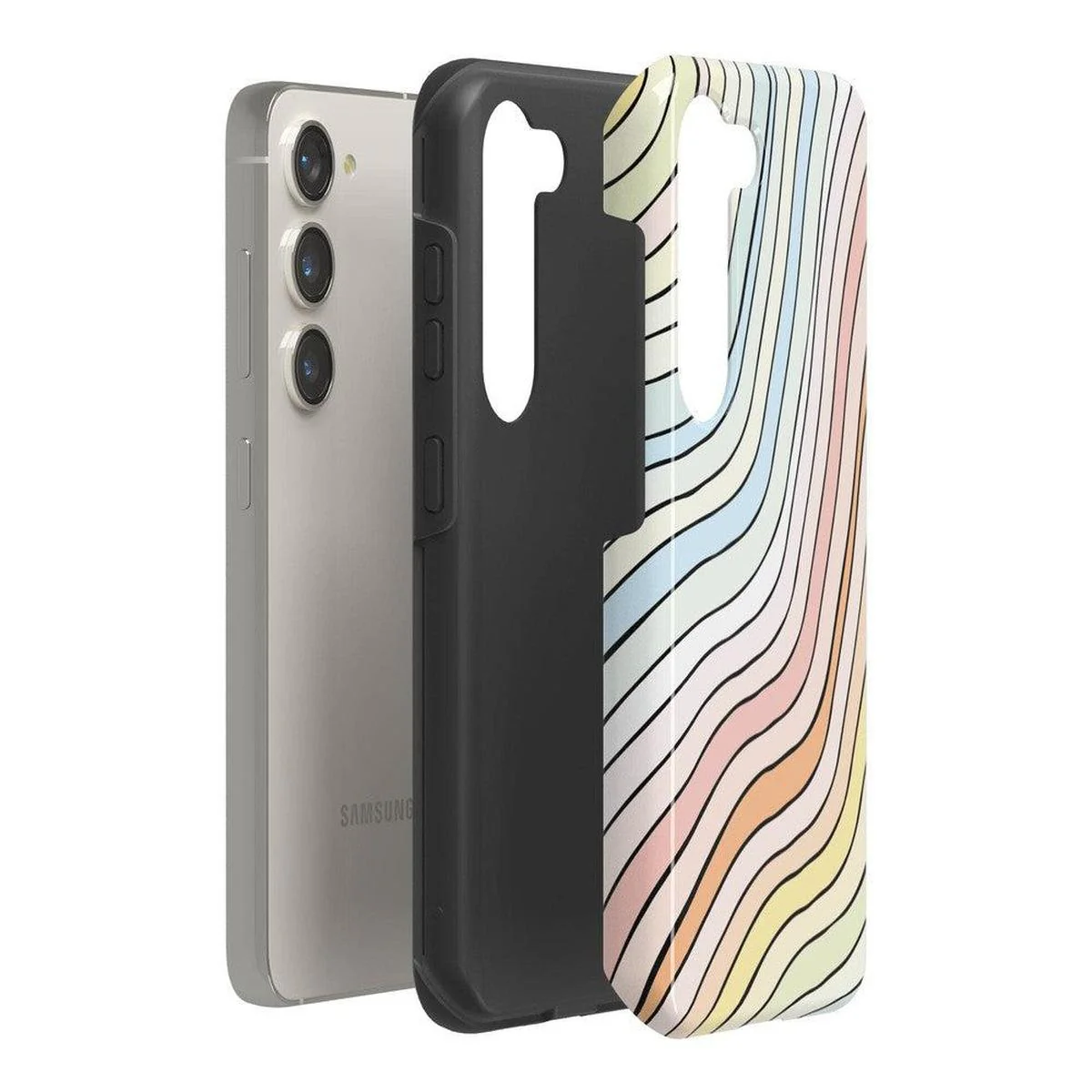 Ride The Wave | Pastel Rainbow Lined Samsung Case - Image 12