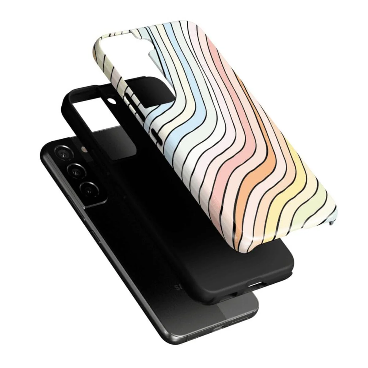 Ride The Wave | Pastel Rainbow Lined Samsung Case - Image 24