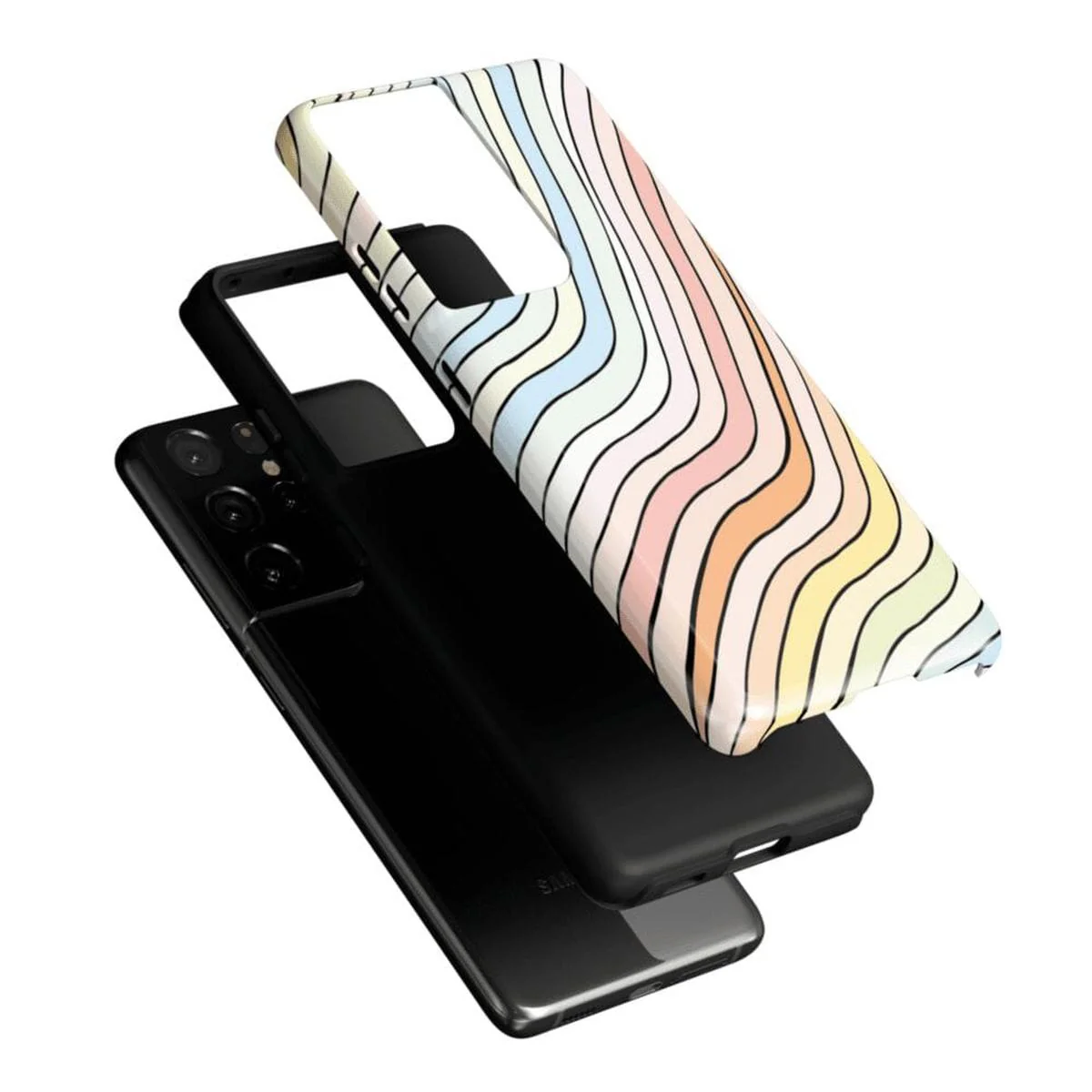 Ride The Wave | Pastel Rainbow Lined Samsung Case - Image 27