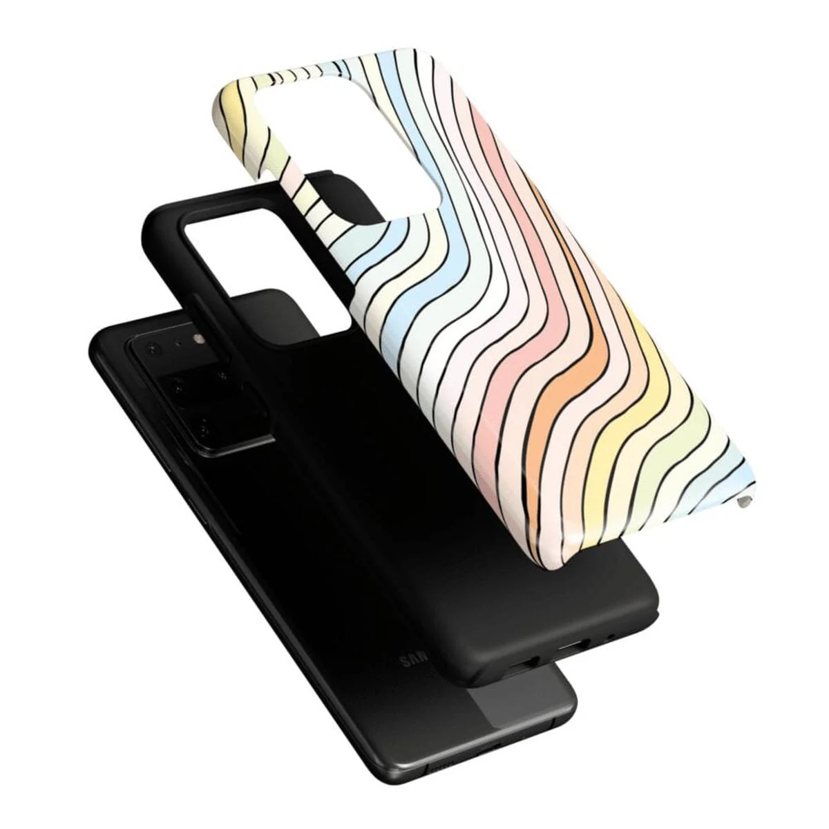 Ride The Wave | Pastel Rainbow Lined Samsung Case - Image 36
