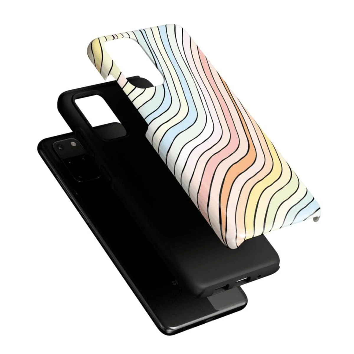 Ride The Wave | Pastel Rainbow Lined Samsung Case - Image 39