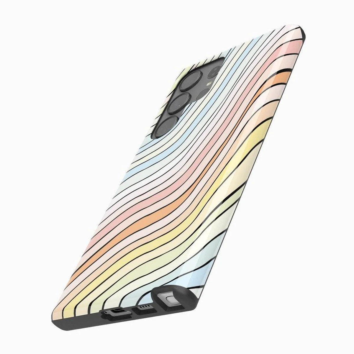 Ride The Wave | Pastel Rainbow Lined Samsung Case - Image 4