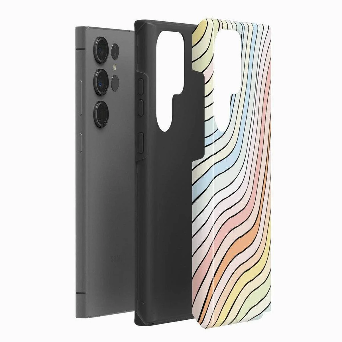 Ride The Wave | Pastel Rainbow Lined Samsung Case - Image 6