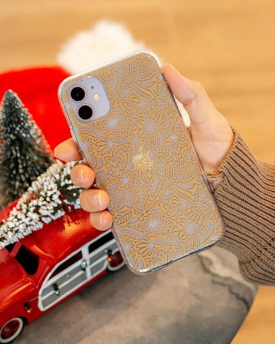 Floral Mandala | Rose Gold Clear Case - Image 25